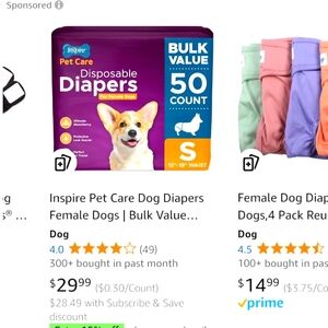 Pet Care Dog Diapers - Bulk Pack